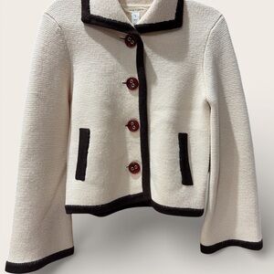 Alice + Olivia Cream and Black Blazer